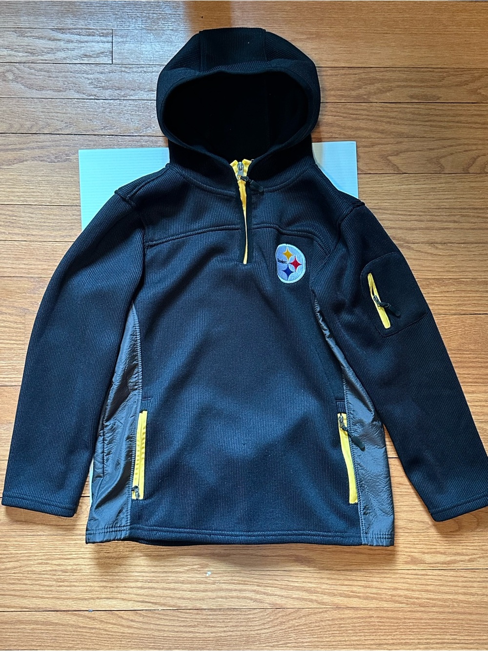 NFL Kids Black & Yellow Hooded Half-Zip Sweatshirt